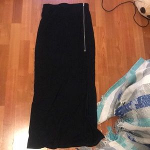 NWOT high waisted black maxi skirt